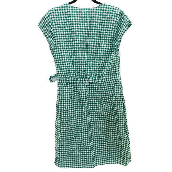 Banana Republic Green and White Gingham Midi Dress - Picture 2 of 9